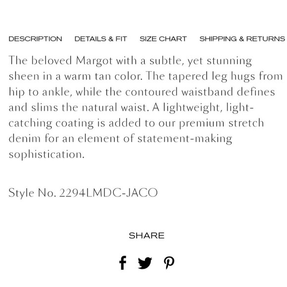 L'Agence Margot Skinny High-Rise Stretchy Cropped Jeans in Coated Java Size 32 - Picture 10 of 10